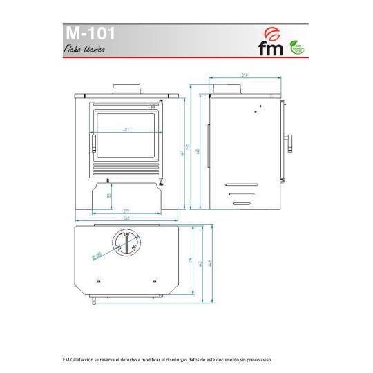 Estufa de Leña FM M-101: Calidez y Elegancia en Estufas Mansele
