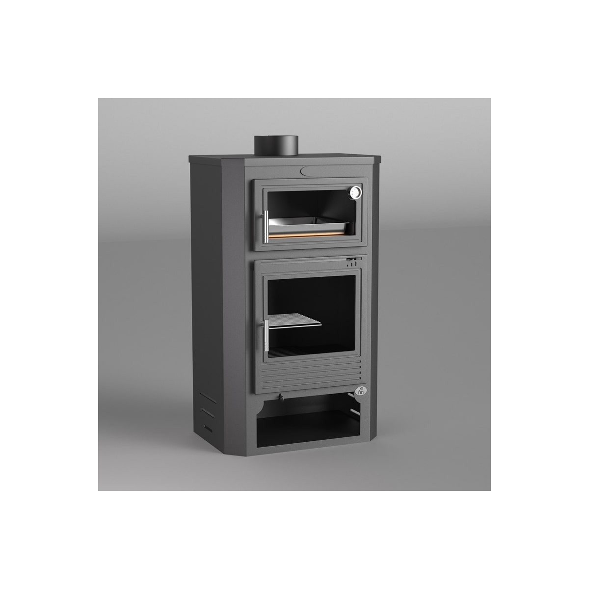 Estufa de Leña FM M-104 con Horno Envolvente: Calor y Cocina de Estufas Mansele