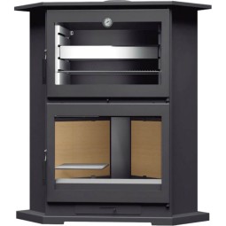 Estufa de Leña CH-9 R: Calor de Esquina con Horno en Acero Inoxidable de Estufas Mansele