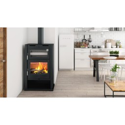 Estufa de Leña M-107 con Horno Envolvente en Acero Inoxidable: Calor y Cocina de Estufas Mansele