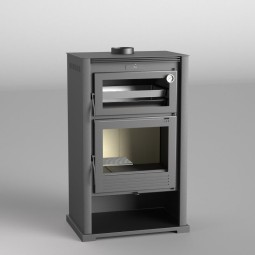 Estufa de Leña M-107 con Horno Envolvente en Acero Inoxidable: Calor y Cocina de Estufas Mansele
