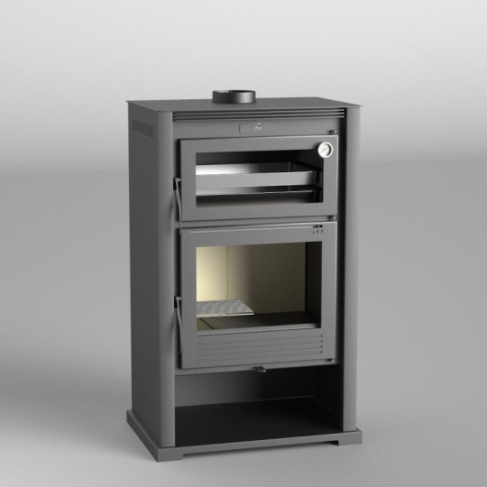 Estufa de Leña M-107 con Horno Envolvente en Acero Inoxidable: Calor y Cocina de Estufas Mansele