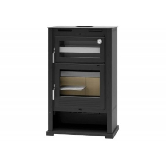 Estufa de Leña M-107 T con Horno Envolvente en Acero Inoxidable: Calor y Cocina de Estufas Mansele