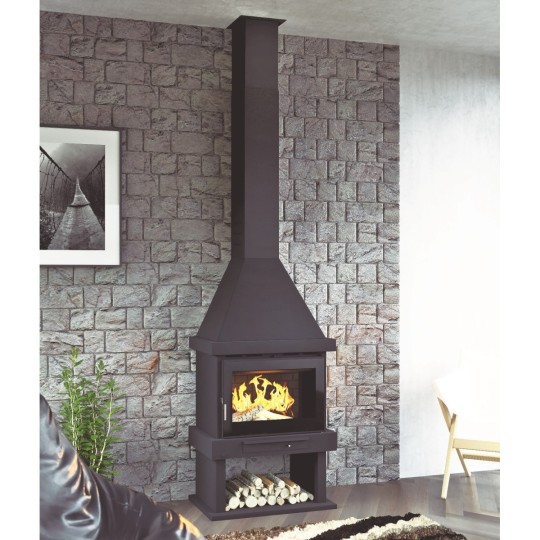 FM C-300 TK: Chimenea de Leña Frontal con Turbina de Estufas Mansele