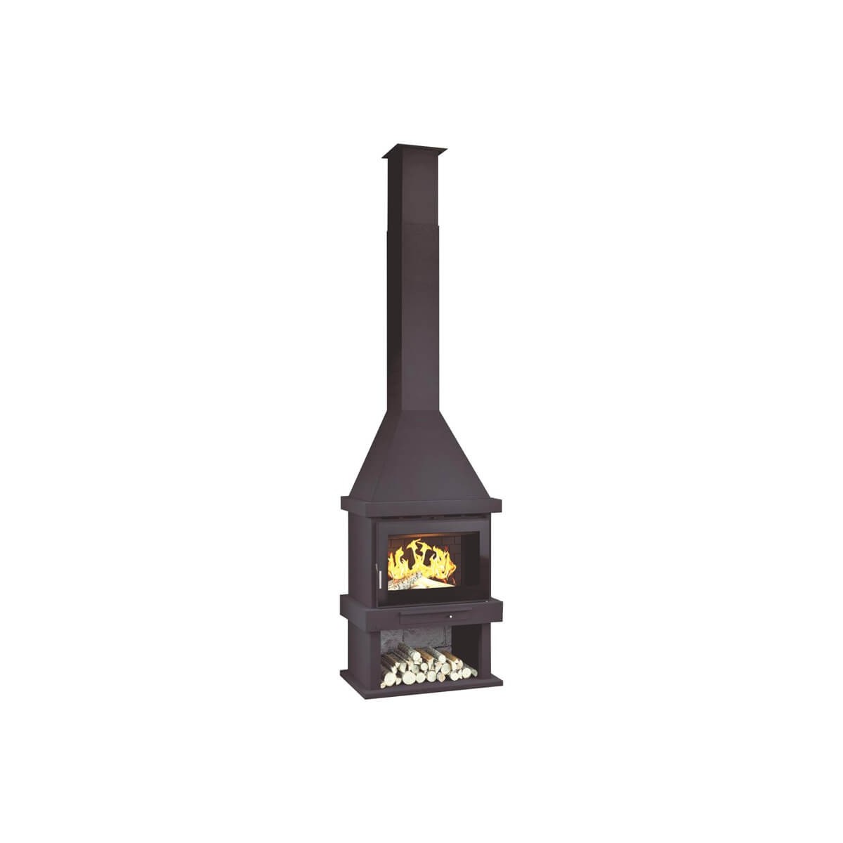 FM C-300 TK: Chimenea de Leña Frontal con Turbina de Estufas Mansele