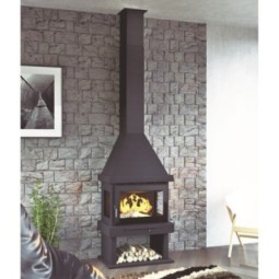 FM C-303 TKF: Chimenea de Leña Frontal a 3 Caras con Turbina de Estufas Mansele