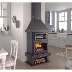 FM C-300 H: Chimenea de Leña Frontal con Horno de Estufas Mansele