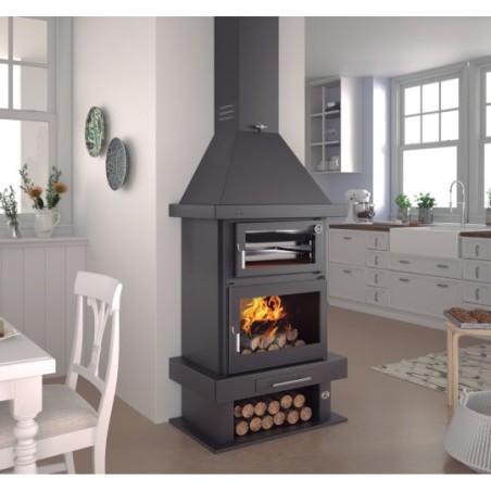 FM C-300 H: Chimenea de Leña Frontal con Horno de Estufas Mansele