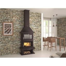 FM C-200 H: Chimenea de Leña Frontal con Horno de Estufas Mansele