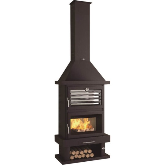 FM C-200 H: Chimenea de Leña Frontal con Horno de Estufas Mansele