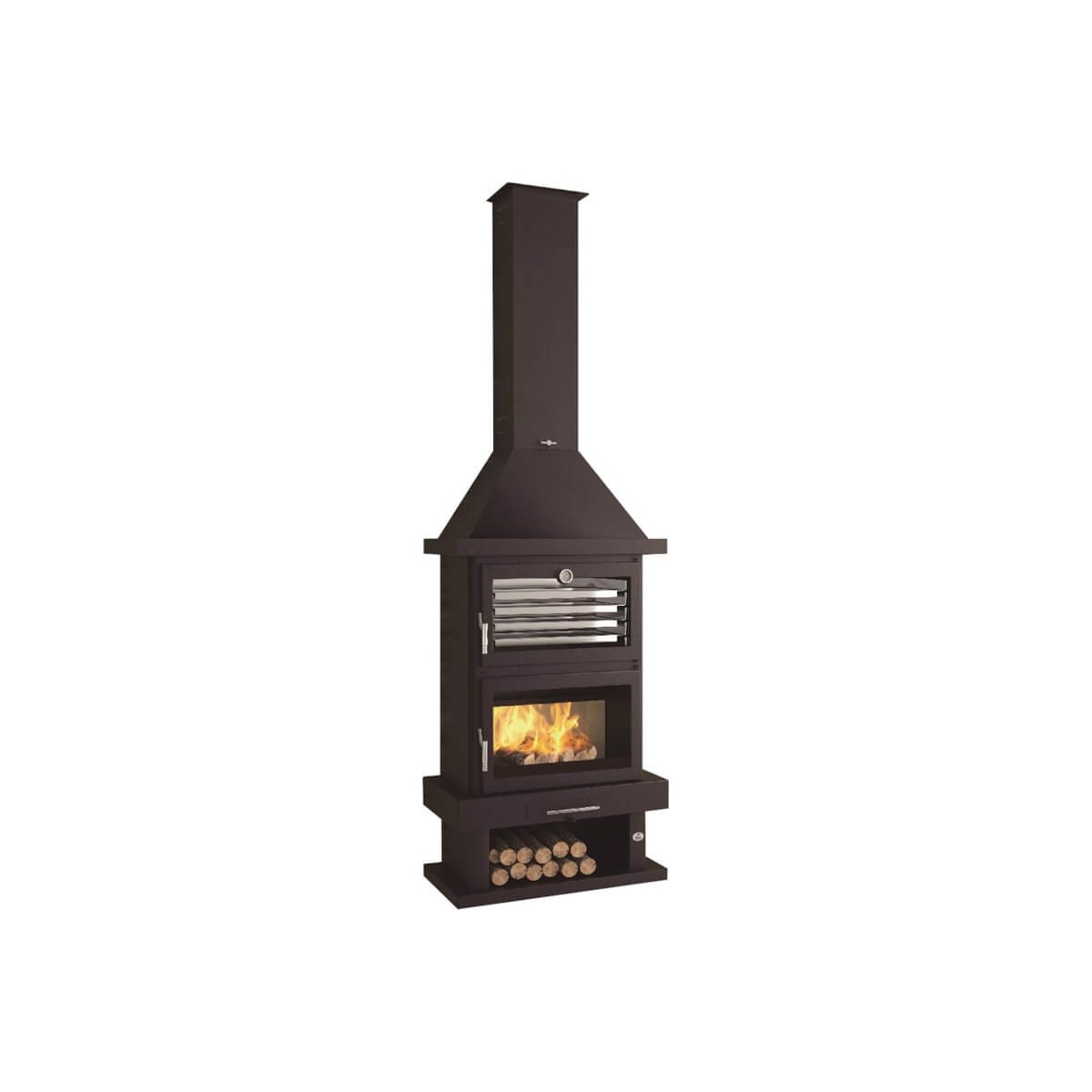 FM C-200 H: Chimenea de Leña Frontal con Horno de Estufas Mansele
