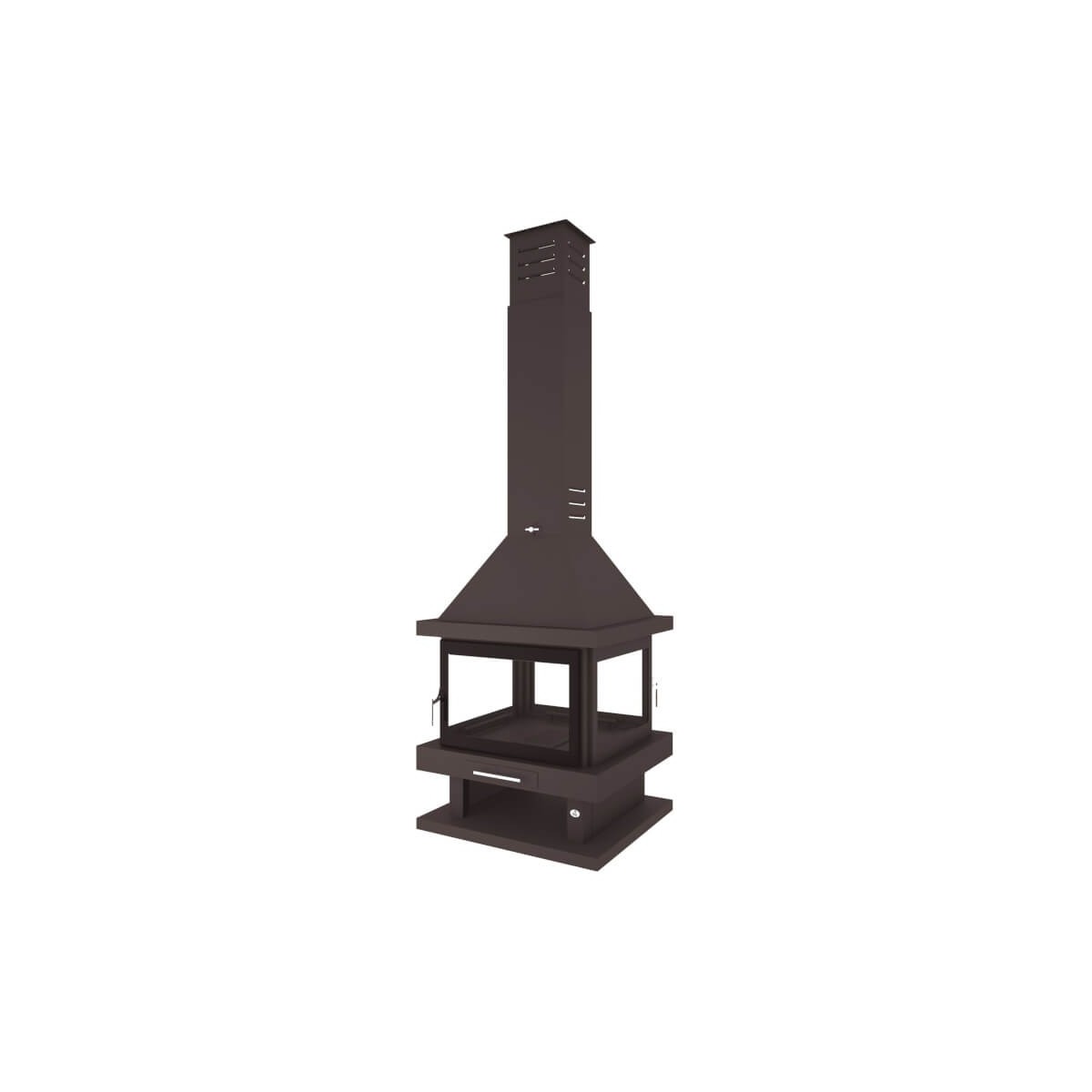 FM C-204 K: Chimenea de Leña Central de Estufas Mansele