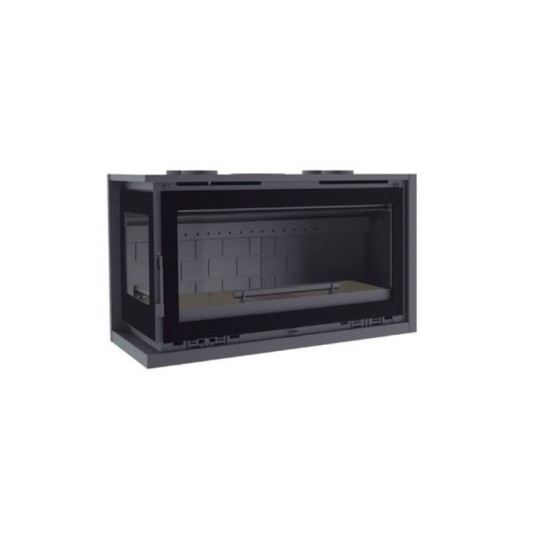 Calor y estilo en la esquina de tu hogar: Insertable de leña esquina con turbinas FM IT-122 IFK. Descúbrelo en estufasmansele.es