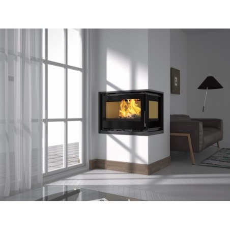 Insertable de Leña en Esquina FM IT-172 D: Calor Eficiente con Turbinas