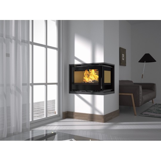 Insertable de Leña en Esquina FM IT-172 DFK: Calor Eficiente con Turbinas