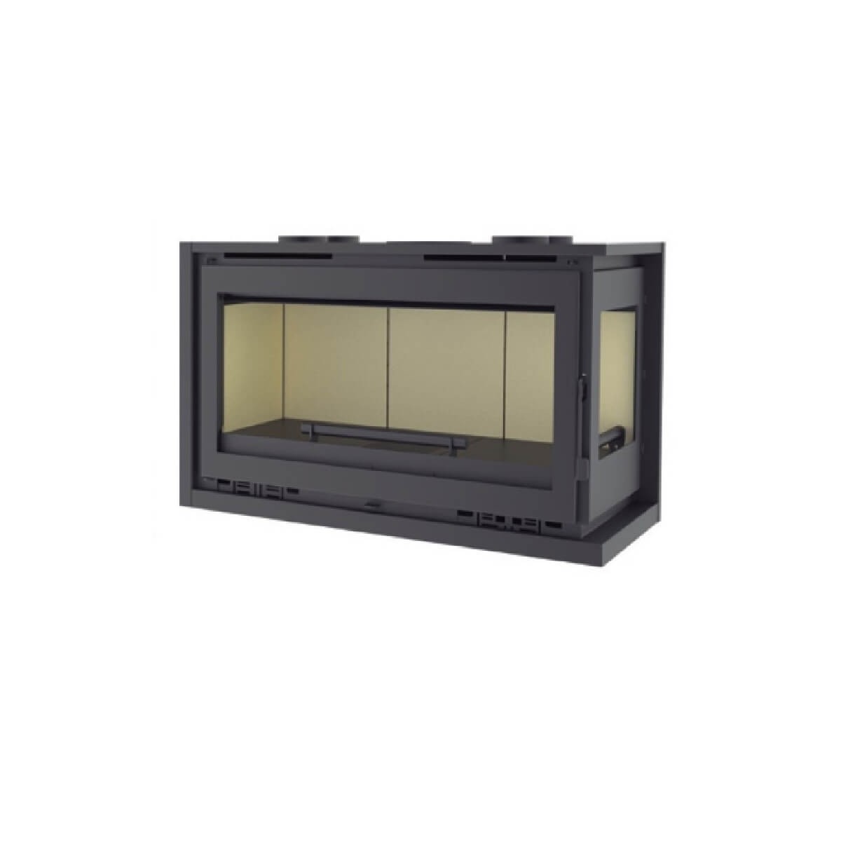 Insertable de Leña en Esquina FM IT-122 D: Calor Eficiente con Estilo