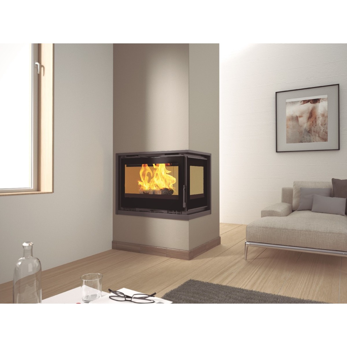 Insertable de Leña en Esquina FM IT-182 DK: Eficiencia y Estilo en tu Hogar